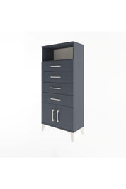 Arges Dolap Tek Raflı 4 Çekmeceli 2 Kapaklı 60x30x134 - S17M122V5A