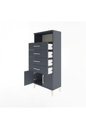 Arges Dolap Tek Raflı 4 Çekmeceli 2 Kapaklı 60x30x134 - S17M122V5A