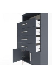 Arges Dolap Tek Raflı 4 Çekmeceli 2 Kapaklı 60x30x134 - S17M122V5A