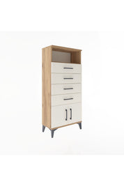 Arges Dolap Tek Raflı 4 Çekmeceli 2 Kapaklı 60x30x134 - S17M122V7A