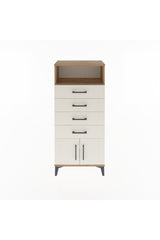 Arges Dolap Tek Raflı 4 Çekmeceli 2 Kapaklı 60x30x134