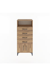 Arges Dolap Tek Raflı 4 Çekmeceli 2 Kapaklı 60x30x134 - S17M122V9A