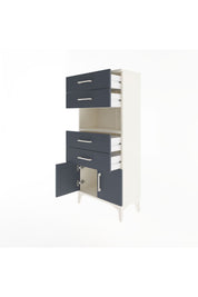 Arges Dolap Tek Raflı 4 Çekmeceli 2 Kapaklı 60x30x134 - S17M123V2A