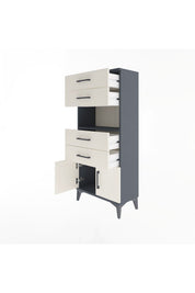 Arges Dolap Tek Raflı 4 Çekmeceli 2 Kapaklı 60x30x134 - S17M123V4A