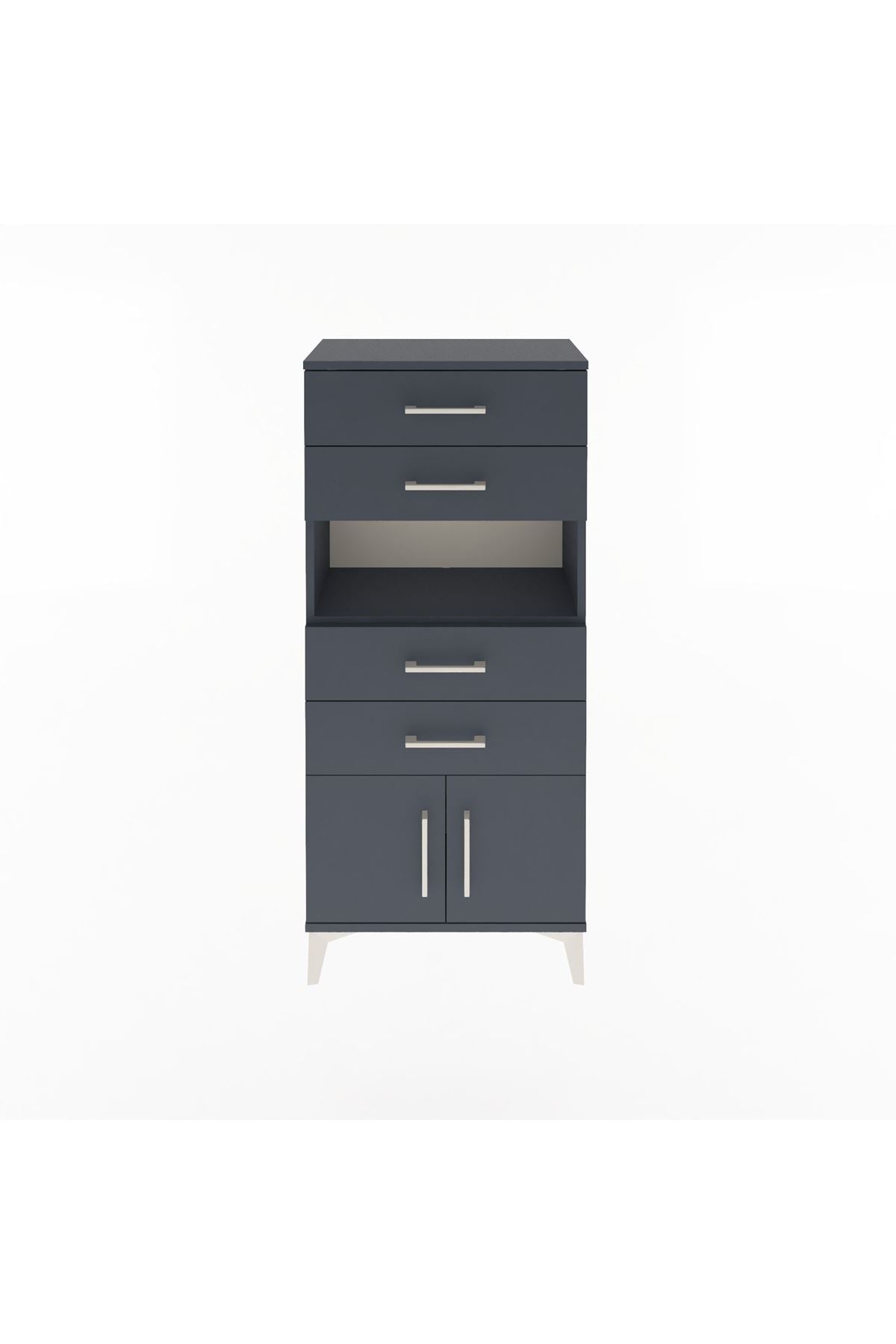 Arges Dolap Tek Raflı 4 Çekmeceli 2 Kapaklı 60x30x134 - S17M123V5A