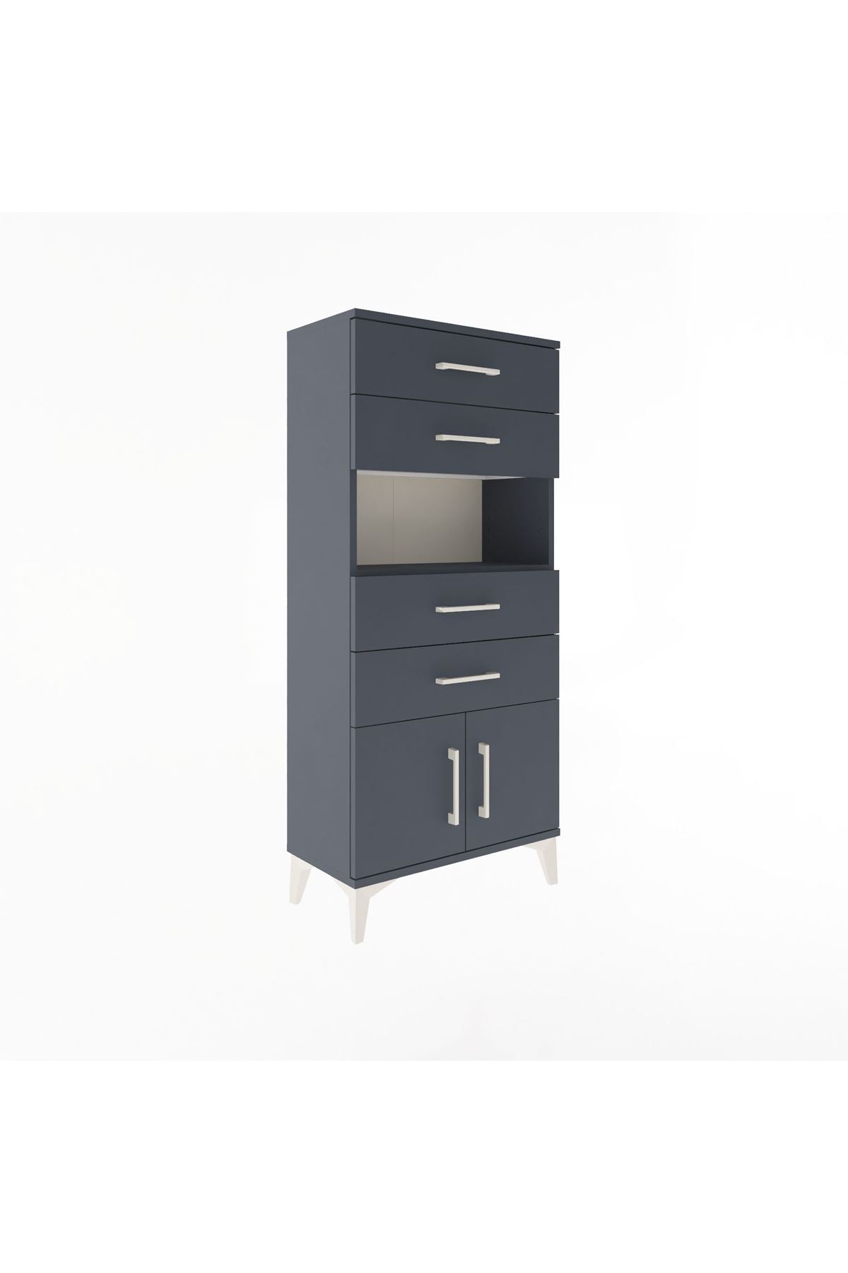Arges Dolap Tek Raflı 4 Çekmeceli 2 Kapaklı 60x30x134 - S17M123V5A
