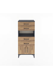 Arges Dolap Tek Raflı 4 Çekmeceli 2 Kapaklı 60x30x134 - S17M123V6A
