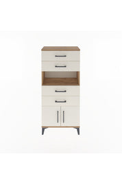 Arges Dolap Tek Raflı 4 Çekmeceli 2 Kapaklı 60x30x134 - S17M123V7A