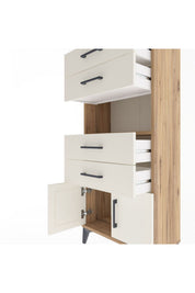 Arges Dolap Tek Raflı 4 Çekmeceli 2 Kapaklı 60x30x134 - S17M123V7A