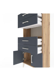 Arges Dolap Tek Raflı 4 Çekmeceli 2 Kapaklı 60x30x134 - S17M123V8A