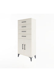 Arges Dolap Tek Raflı 4 Çekmeceli 2 Kapaklı 60x30x134 - S17M124V1A