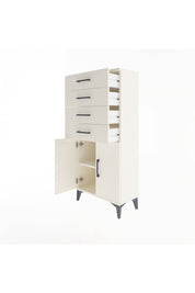 Arges Dolap Tek Raflı 4 Çekmeceli 2 Kapaklı 60x30x134 - S17M124V1A