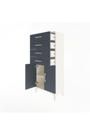 Arges Dolap Tek Raflı 4 Çekmeceli 2 Kapaklı 60x30x134 - S17M124V2A