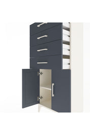 Arges Dolap Tek Raflı 4 Çekmeceli 2 Kapaklı 60x30x134 - S17M124V2A