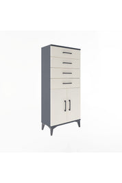 Arges Dolap Tek Raflı 4 Çekmeceli 2 Kapaklı 60x30x134 - S17M124V4A