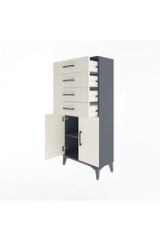 Arges Dolap Tek Raflı 4 Çekmeceli 2 Kapaklı 60x30x134 - S17M124V4A