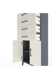 Arges Dolap Tek Raflı 4 Çekmeceli 2 Kapaklı 60x30x134 - S17M124V4A