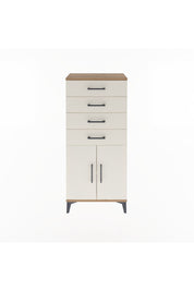 Arges Dolap Tek Raflı 4 Çekmeceli 2 Kapaklı 60x30x134 - S17M124V7A