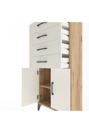 Arges Dolap Tek Raflı 4 Çekmeceli 2 Kapaklı 60x30x134 - S17M124V7A