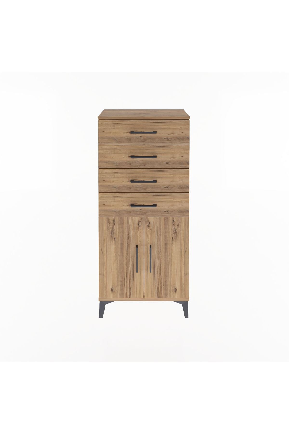 Arges Dolap Tek Raflı 4 Çekmeceli 2 Kapaklı 60x30x134 - S17M124V9A