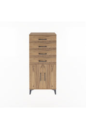 Arges Dolap Tek Raflı 4 Çekmeceli 2 Kapaklı 60x30x134 - S17M124V9A