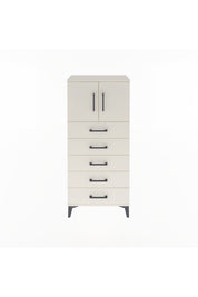 Arges Dolap Tek Raflı 4 Çekmeceli 2 Kapaklı 60x30x134 - S17M125V1A