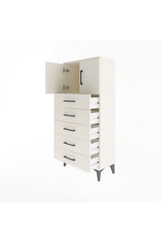 Arges Dolap Tek Raflı 4 Çekmeceli 2 Kapaklı 60x30x134 - S17M125V1A