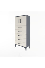 Arges Dolap Tek Raflı 4 Çekmeceli 2 Kapaklı 60x30x134 - S17M125V4A