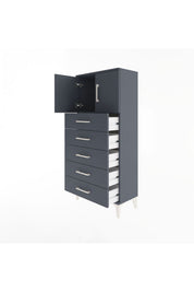 Arges Dolap Tek Raflı 4 Çekmeceli 2 Kapaklı 60x30x134 - S17M125V5A
