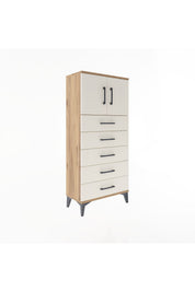 Arges Dolap Tek Raflı 4 Çekmeceli 2 Kapaklı 60x30x134 - S17M125V7A