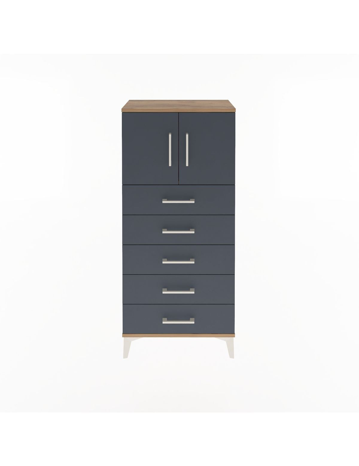 Arges Dolap Tek Raflı 4 Çekmeceli 2 Kapaklı 60x30x134 - S17M125V8A