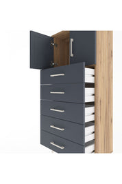 Arges Dolap Tek Raflı 4 Çekmeceli 2 Kapaklı 60x30x134 - S17M125V8A