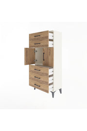 Arges Dolap Tek Raflı 5 Çekmeceli 2 Kapaklı 60x30x134 - S17M126V3A