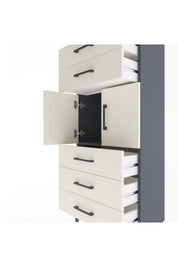 Arges Dolap Tek Raflı 5 Çekmeceli 2 Kapaklı 60x30x134 - S17M126V4A