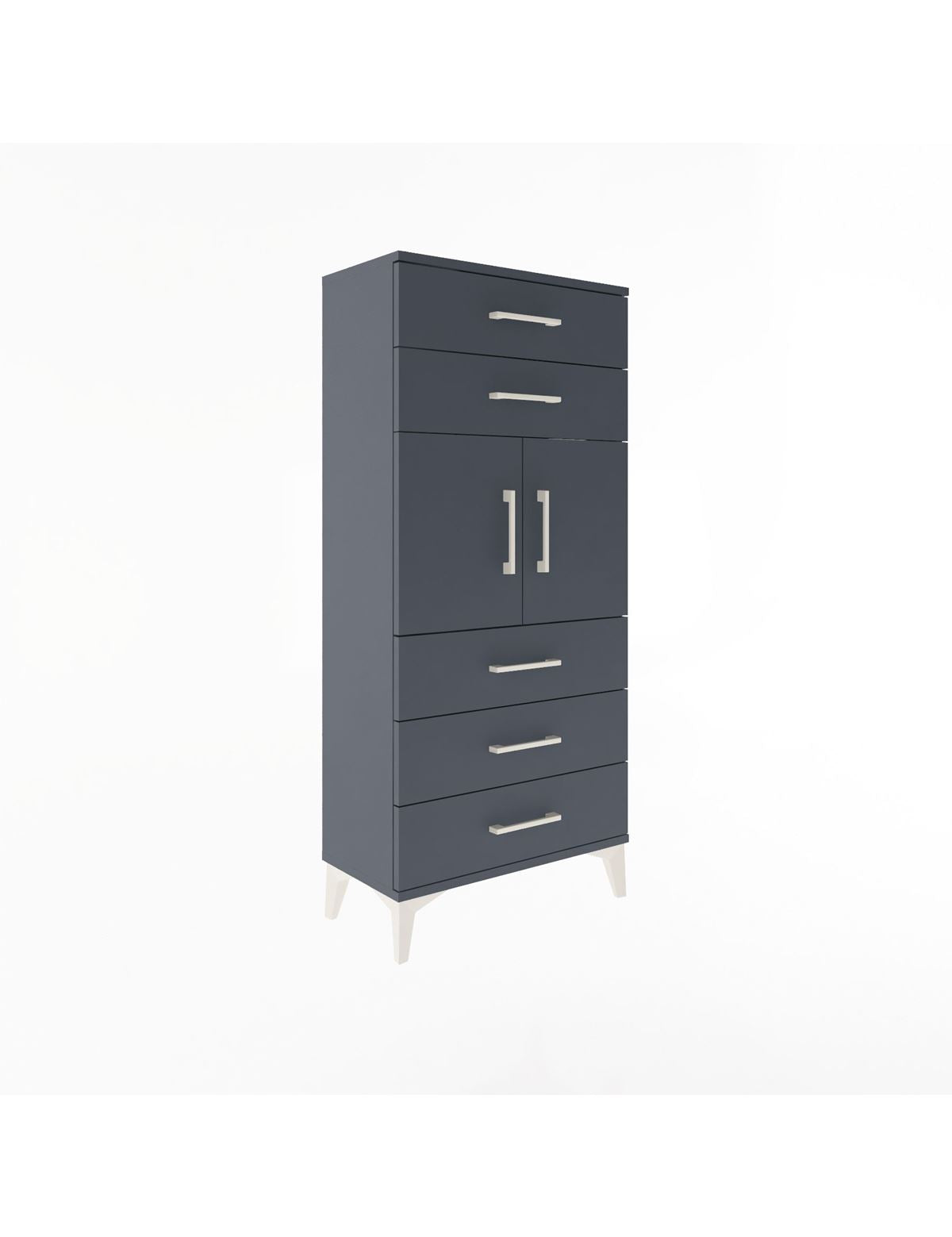 Arges Dolap Tek Raflı 5 Çekmeceli 2 Kapaklı 60x30x134 - S17M126V5A