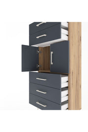 Arges Dolap Tek Raflı 5 Çekmeceli 2 Kapaklı 60x30x134 - S17M126V8A