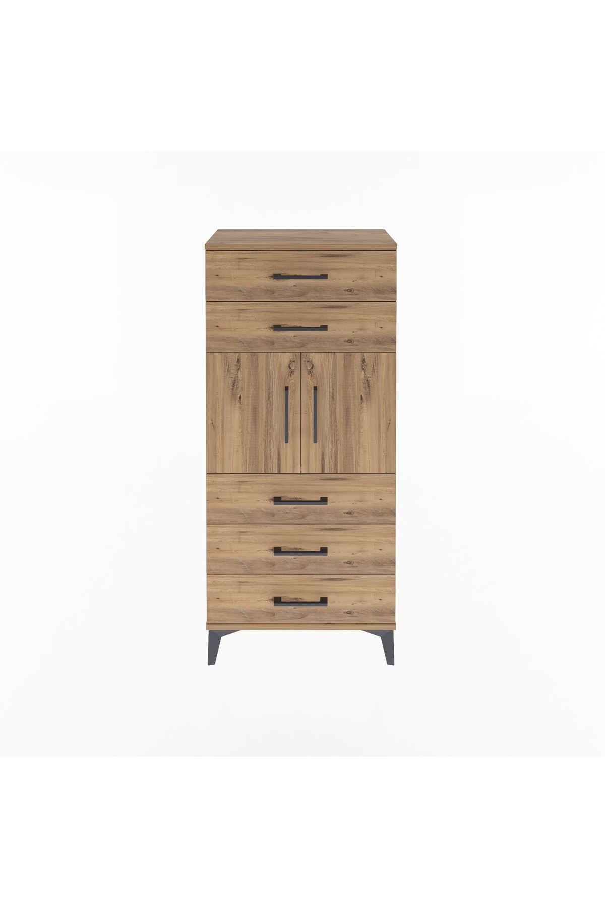 Arges Dolap Tek Raflı 5 Çekmeceli 2 Kapaklı 60x30x134 - S17M126V9A