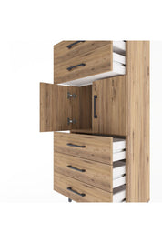 Arges Dolap Tek Raflı 5 Çekmeceli 2 Kapaklı 60x30x134 - S17M126V9A