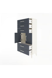 Arges Dolap Tek Raflı 5 Çekmeceli 2 Kapaklı 60x30x134 - S17M127V2A