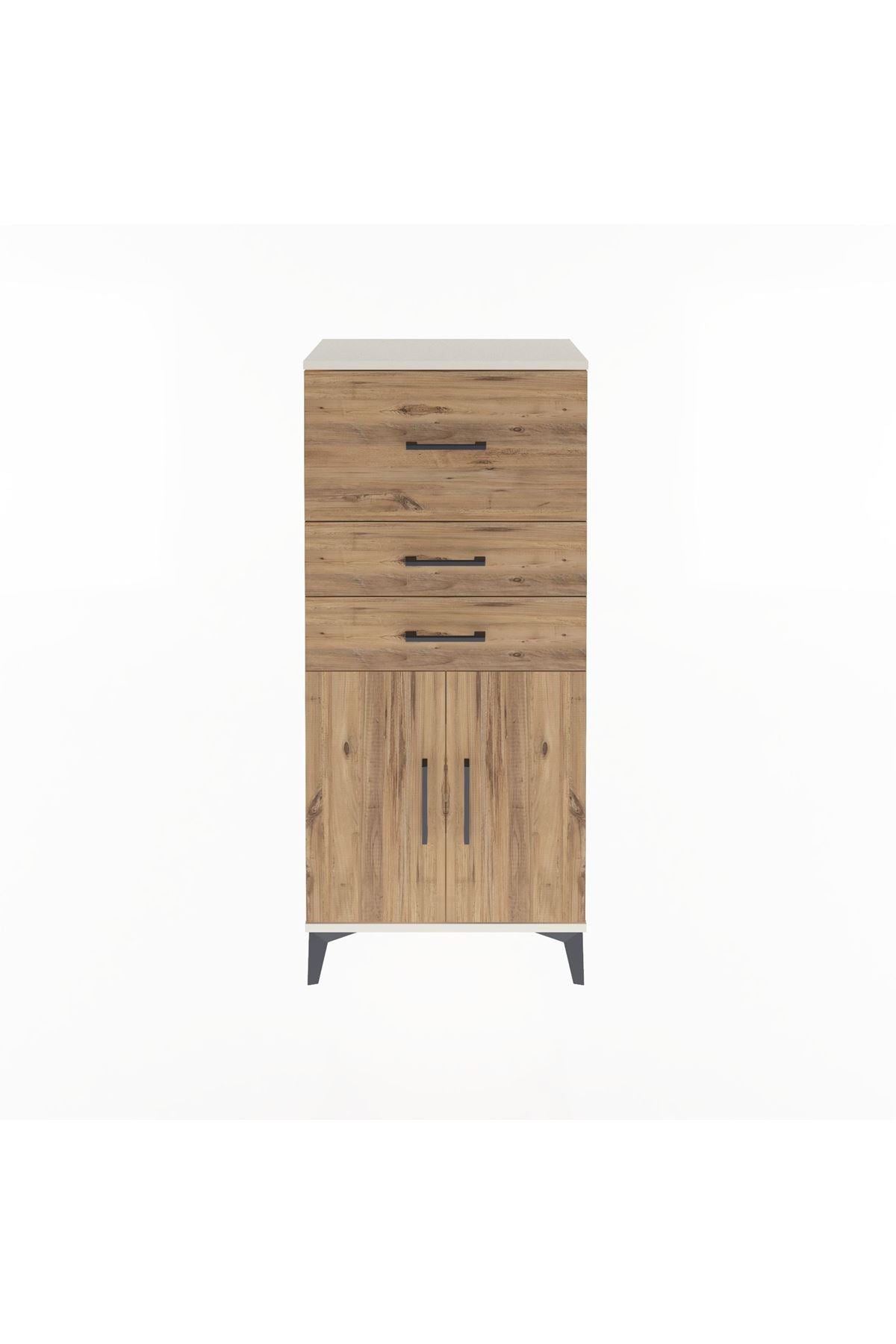 Arges Dolap Tek Raflı 3 Çekmeceli 2 Kapaklı 60x30x134 - S17M090V3A