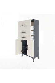 Arges Dolap Tek Raflı 3 Çekmeceli 2 Kapaklı 60x30x134 - S17M090V4A