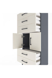 Arges Dolap Tek Raflı 5 Çekmeceli 2 Kapaklı 60x30x134 - S17M127V4A