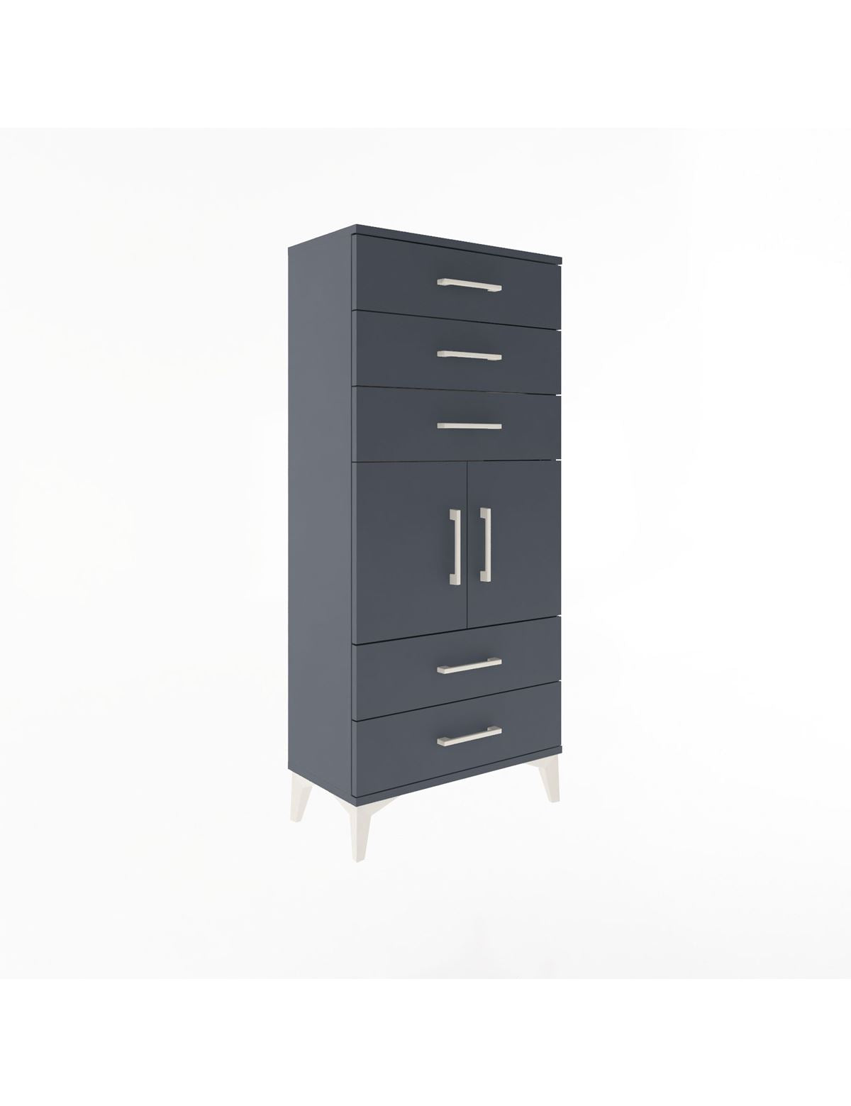 Arges Dolap Tek Raflı 5 Çekmeceli 2 Kapaklı 60x30x134 - S17M127V5A