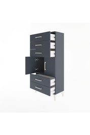 Arges Dolap Tek Raflı 5 Çekmeceli 2 Kapaklı 60x30x134 - S17M127V5A