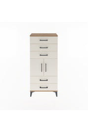 Arges Dolap Tek Raflı 5 Çekmeceli 2 Kapaklı 60x30x134 - S17M127V7A