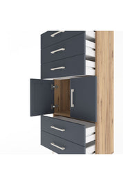 Arges Dolap Tek Raflı 5 Çekmeceli 2 Kapaklı 60x30x134 - S17M127V8A