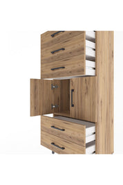 Arges Dolap Tek Raflı 5 Çekmeceli 2 Kapaklı 60x30x134 - S17M127V9A