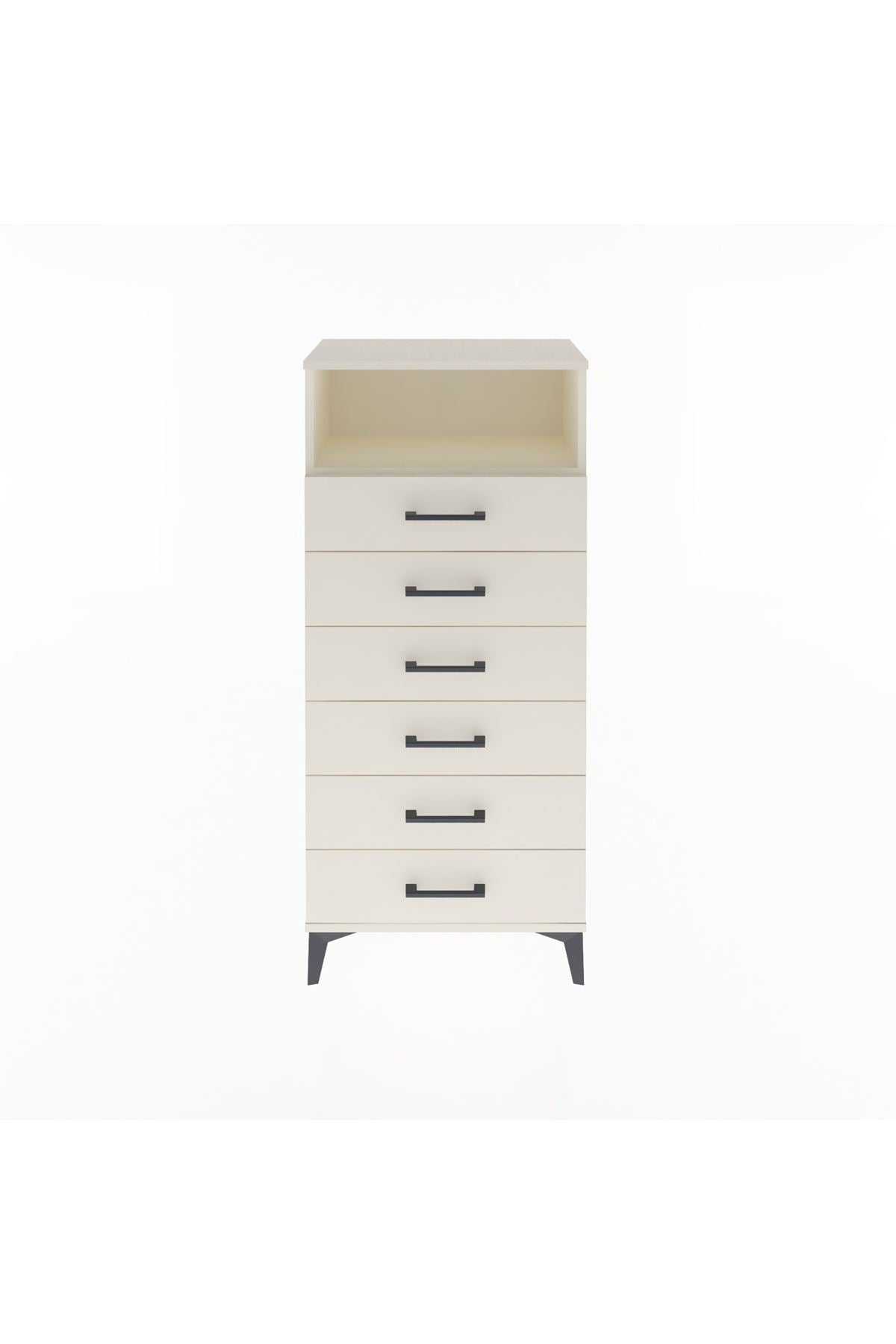 Arges Dolap Tek Raflı 6 Çekmeceli 60x30x134 - S17M129V1A
