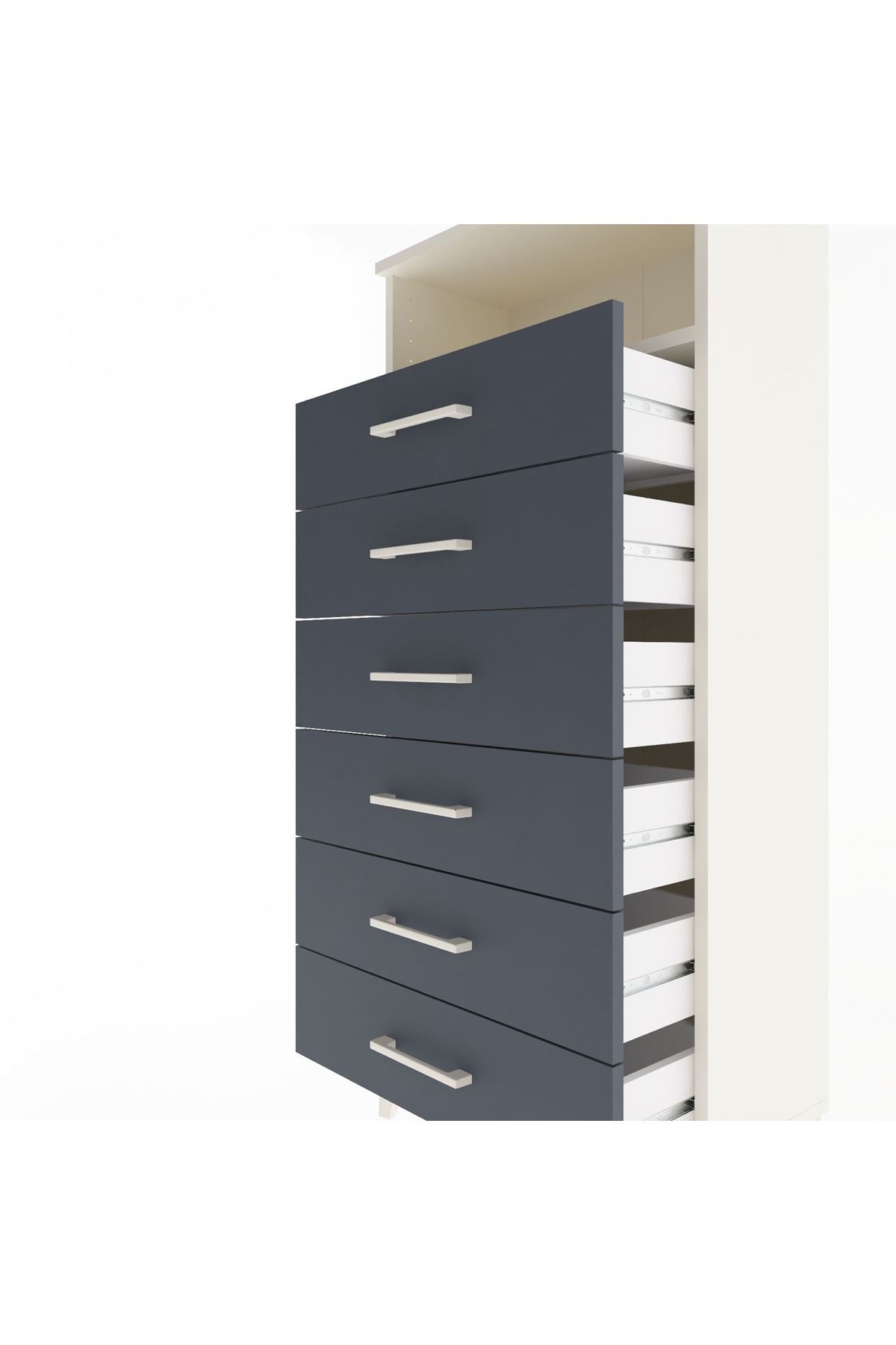Arges Dolap Tek Raflı 6 Çekmeceli 60x30x134 - S17M129V2A