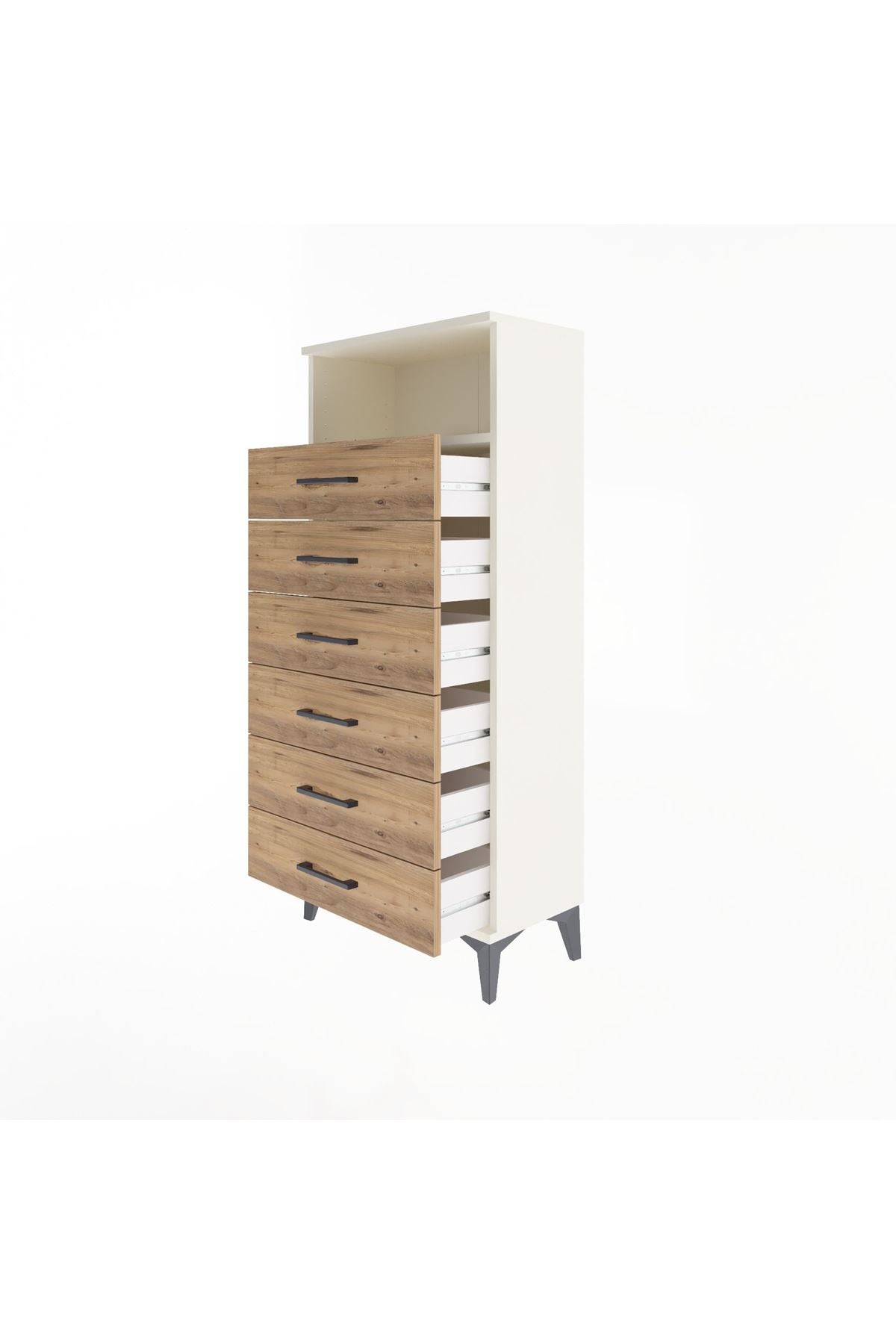Arges Dolap Tek Raflı 6 Çekmeceli 60x30x134 - S17M129V3A